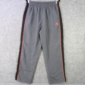 Russell Athletic Pants Mens Large Gray Black Track Warm Up Mesh Lined Polyester